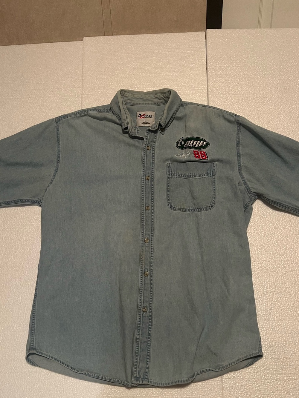 Dale Earnhardt Chase Authentics Light Blue Short-Sleeve Denim Button-Down Shirt